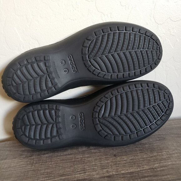 Crocs Kadee Slingback Slip-On Ballet Flats Shoes Cutouts Black Size Women's 8 - Picture 7 of 9